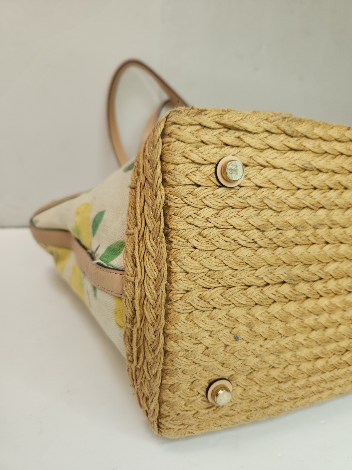 KATE SPADE Lemon Painterly Capri Espadrille Francis Large Tote Bag RARE