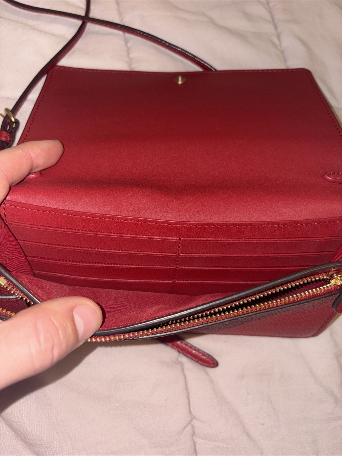 Red Coach Over The Shoulder Purse