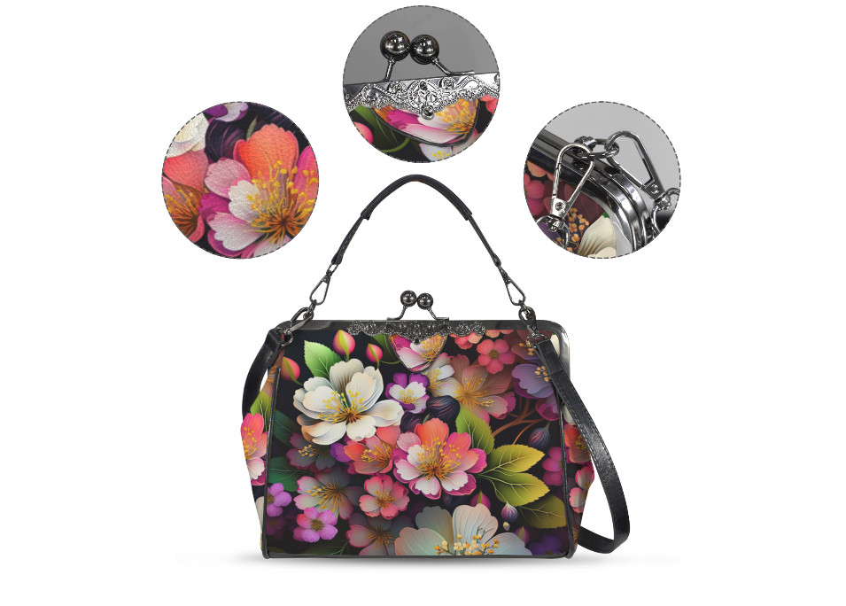 Spring Green Pink Lavender Flowers Shoulder Cross Body Bag Satchel Mother’s Day