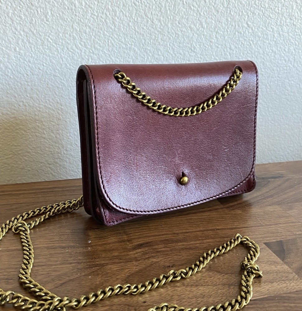 Madewell Burgundy Leather Convertible Chain Crossbody Shoulder Bag