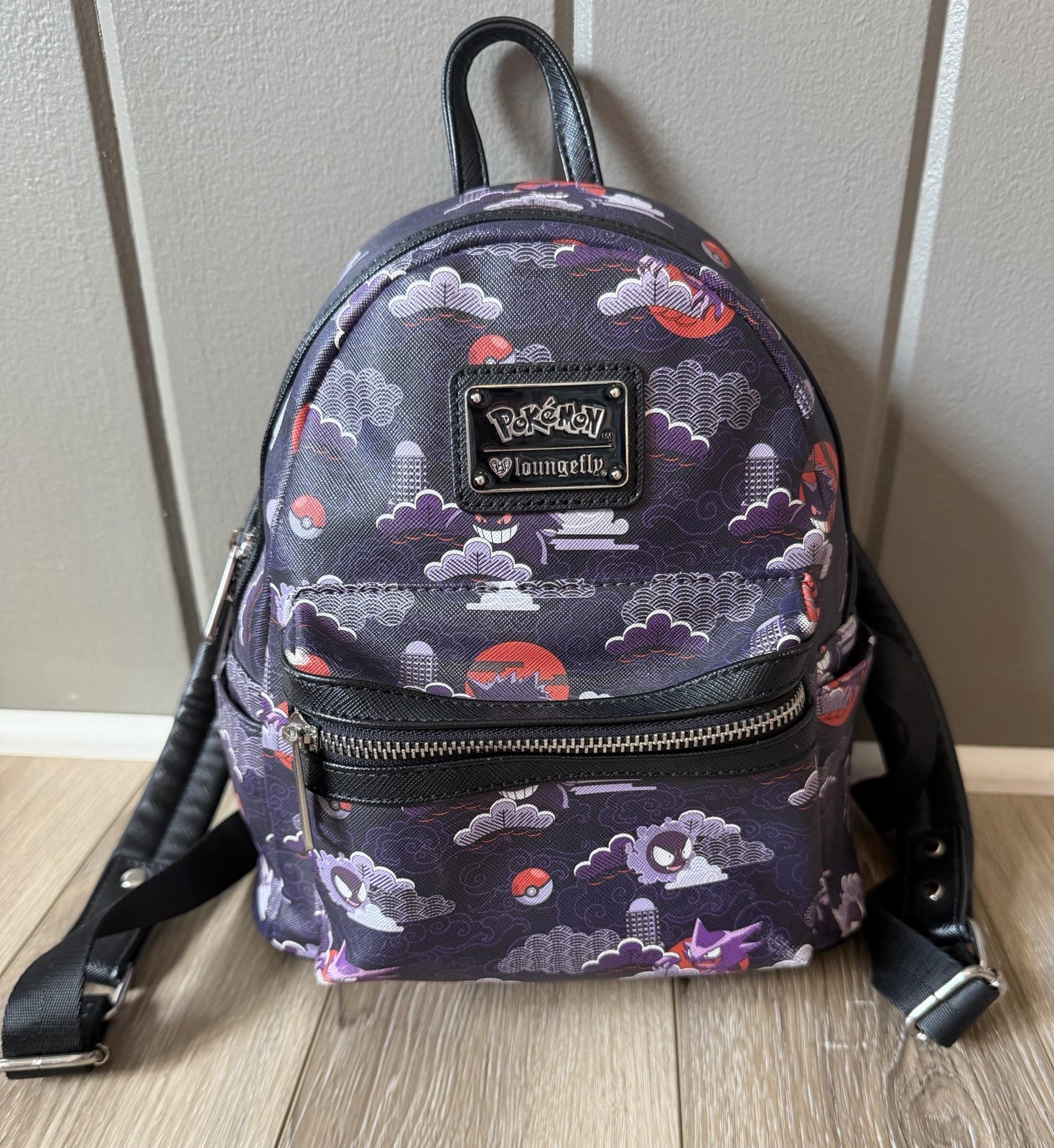 Loungefly Pokemon Ghost Type AOP Mini Backpack RARE Gengar Plus Others Purple