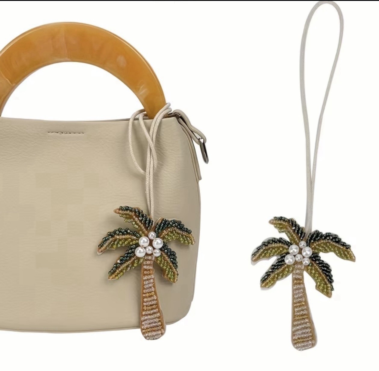 Bogg Bag Charm Rubber Beach Bag Palm Tree Charm Purse Charm 3.3 X 3.9 Inches