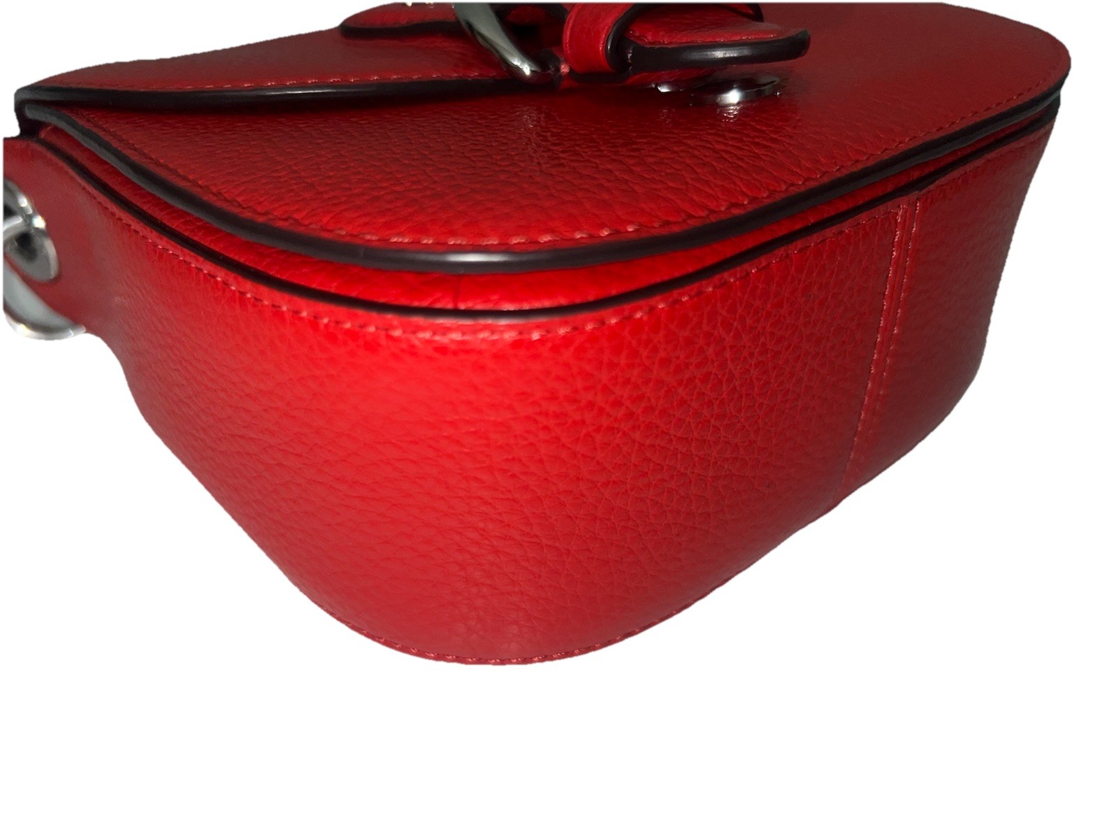 COACH Kleo Pebble Leather Shoulder Bag in Bright Poppy Red C5685