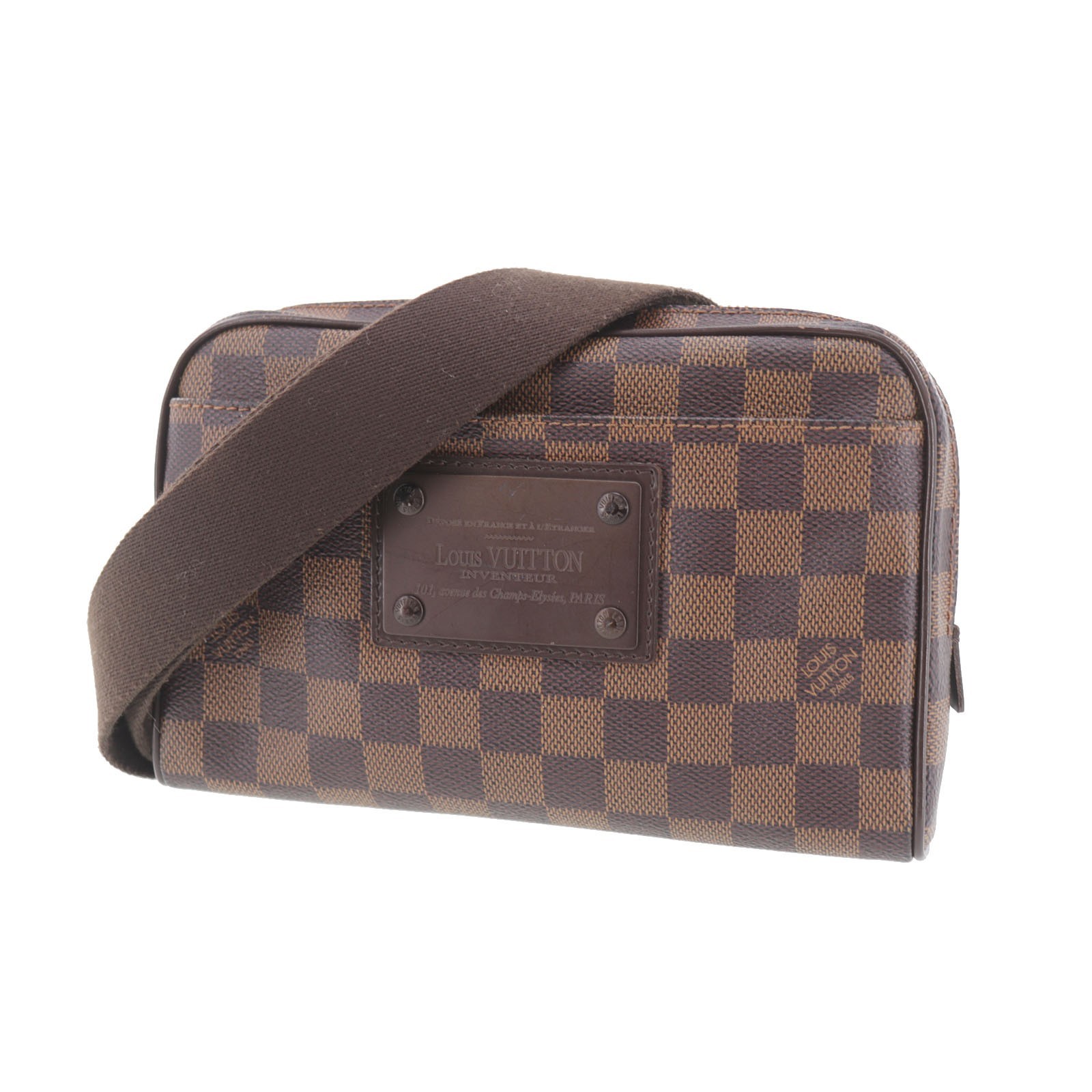 Louis Vuitton LV Brooklyn Damier Used Belt Bag Bum Bag N41101 Brown #ED346 S