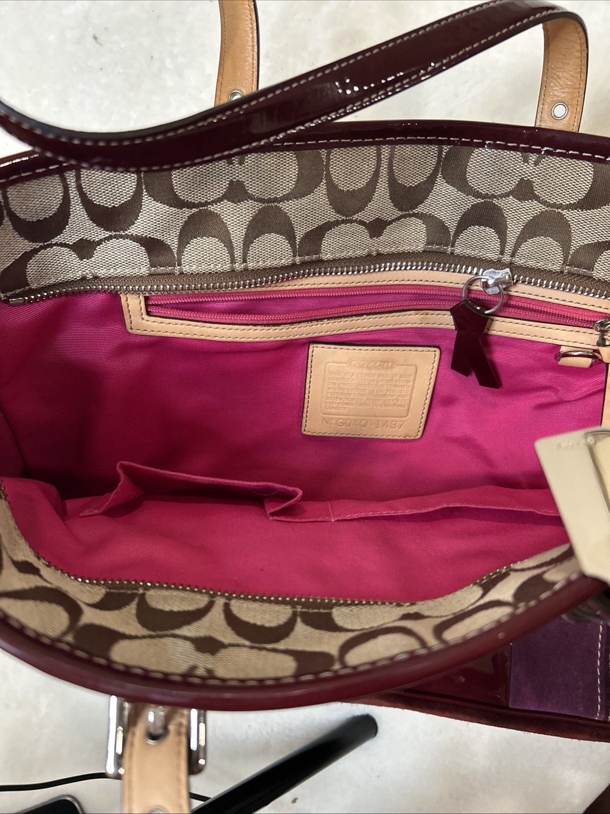 Coach Patchwork Signature Logo Tote Shoulder Bag Multicolor Zip w/ Hangtag