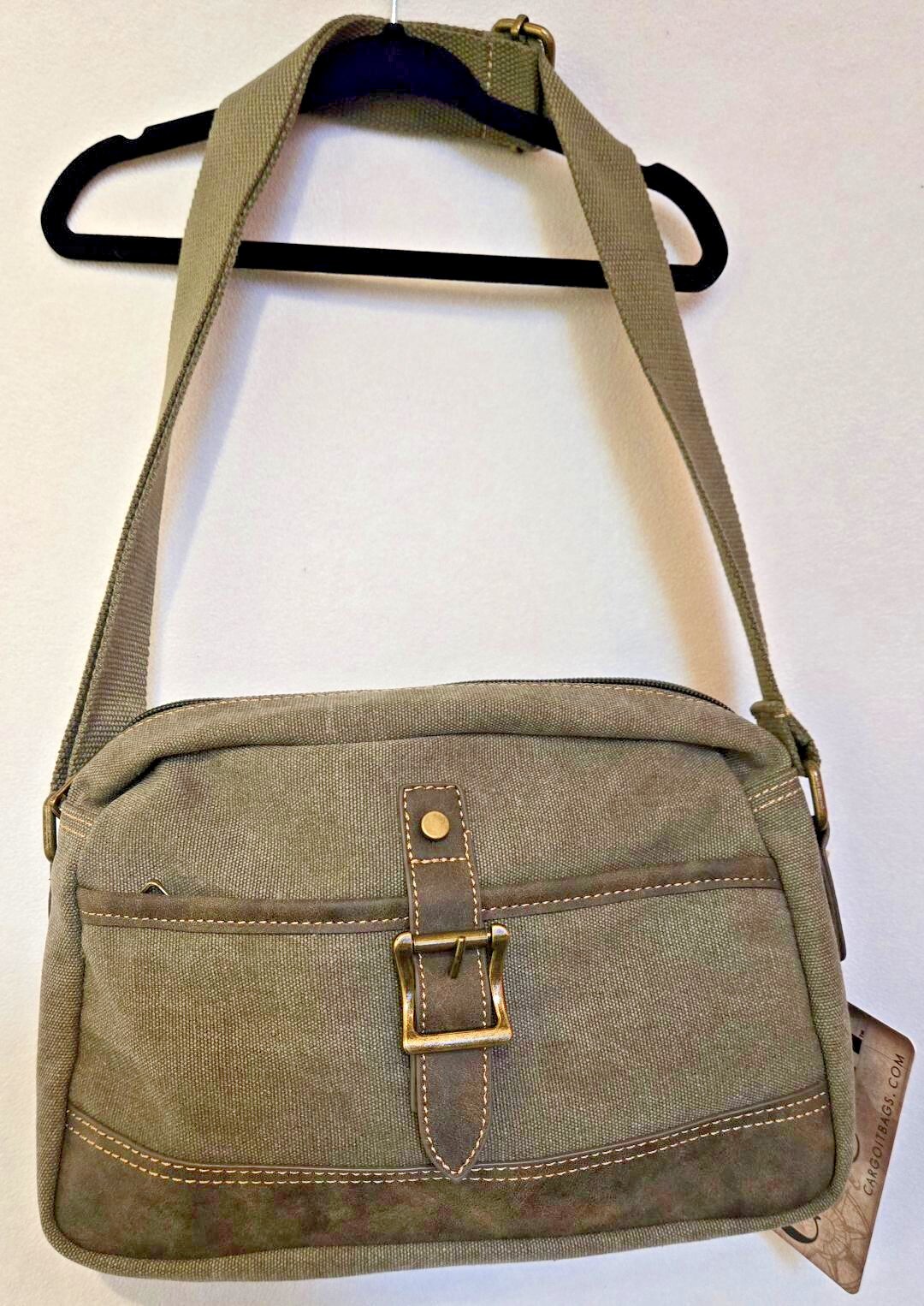 WASHED CANVAS Gray, Tan CROSSBODY PURSE Adjustable Strap Sun ‘N’ Sand CARGOiT