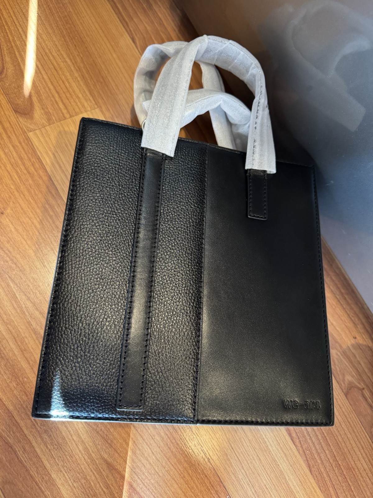 We-Ar4 Crossbody Bag Top Handle Black New Genuine Leather
