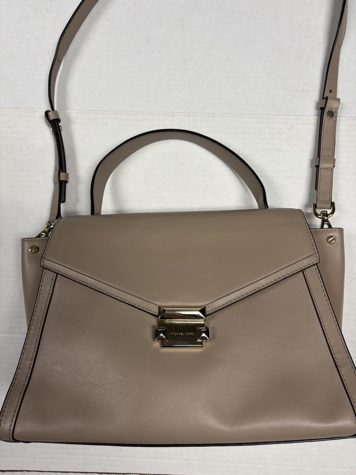 Michael Kors Whitney Large Satchel Top Handle Leather Handbag Adjustable Strap