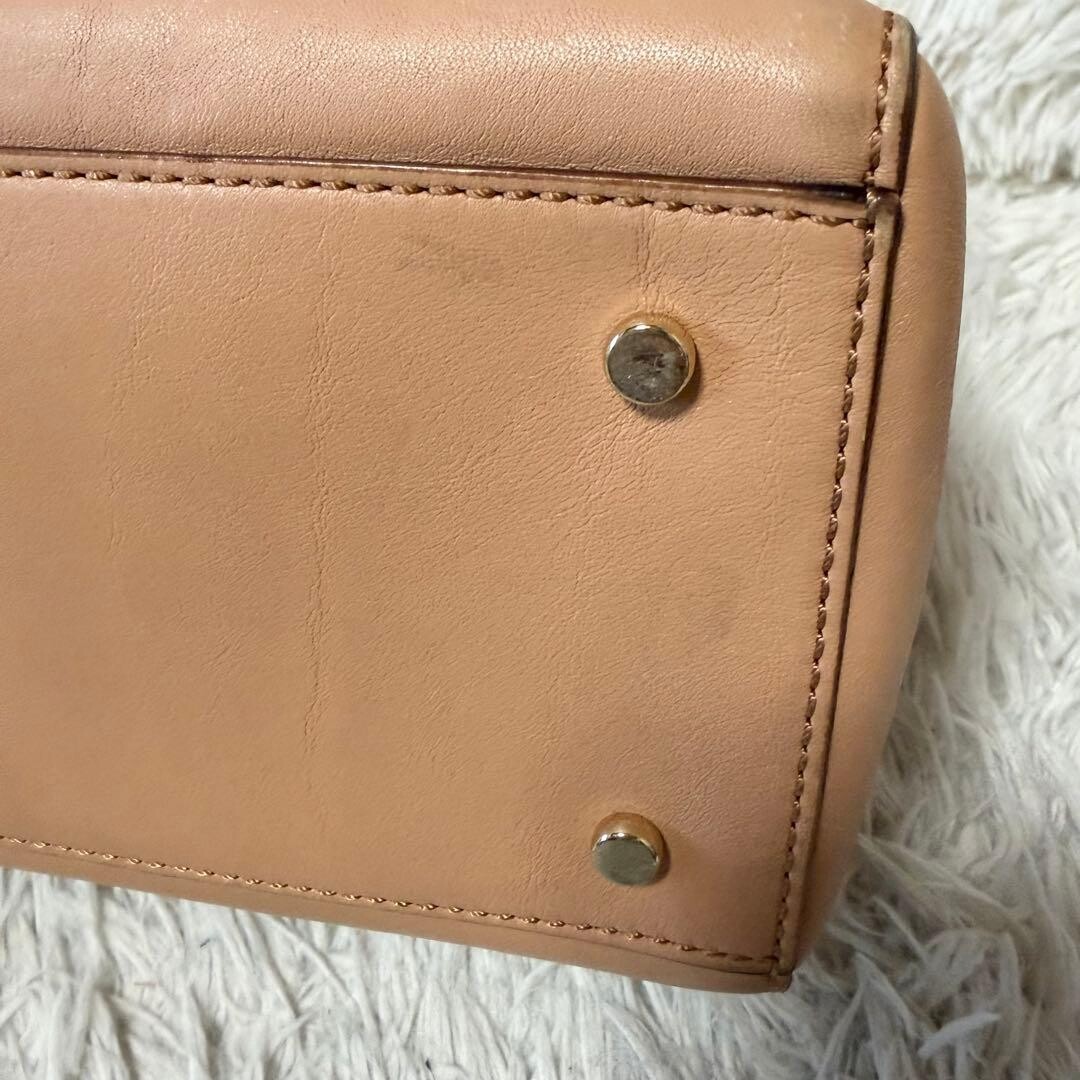Kate Spade New York Beige Orange Leather Tote Bag Gold Turn Lock A4 Work 34cm