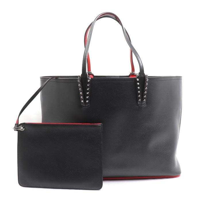 CHRISTIAN LOUBOUTIN Bag: Cabata Black/Red W46H29D14cm w/pouch;