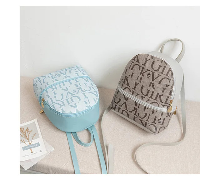New Arrival Women Letter Printed Backpack Minimalist Design Daily Shoulder Bag