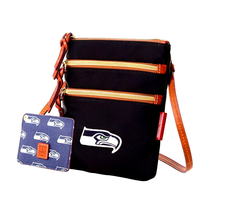 Dooney & Bourke NFL Seattle Seahawks Triple Zip W/ ID holder Pouch NEW🎀NWT🎁NIP