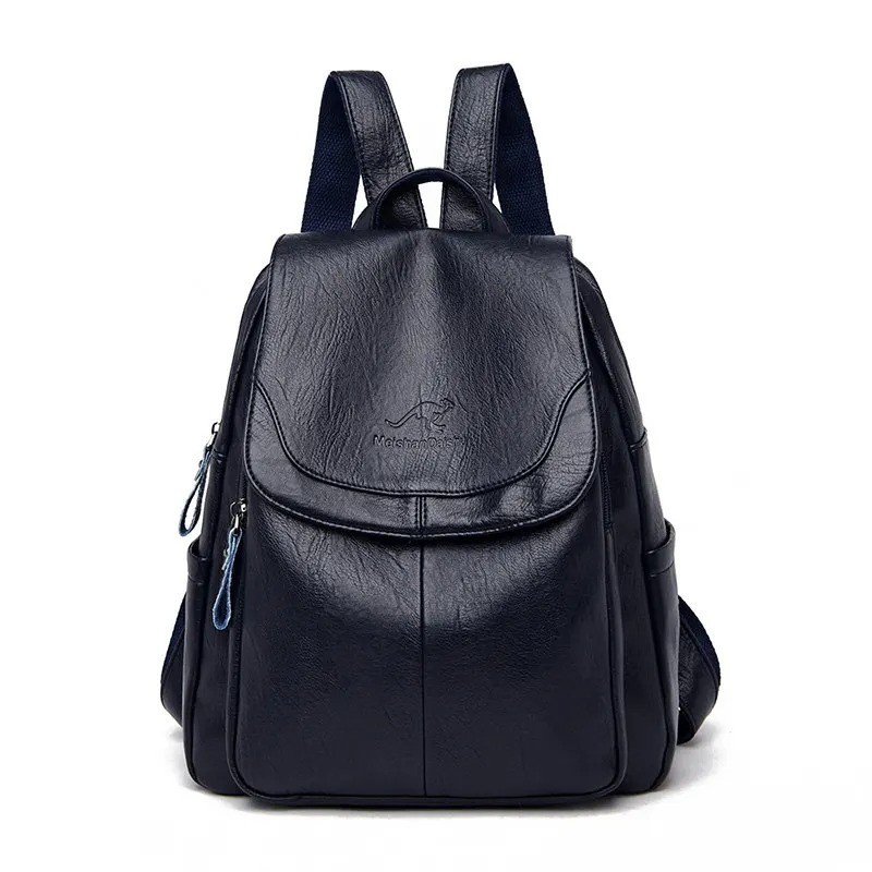 Soft Leather Backpack Women Vintage Shoulder Bag Ladies High Capacity