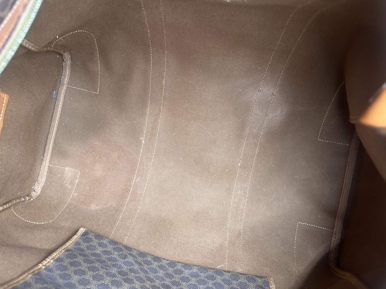 Celine Duffle Bag Macadam Coated Canvas With Key, Lock & Luggage Tag Vintage