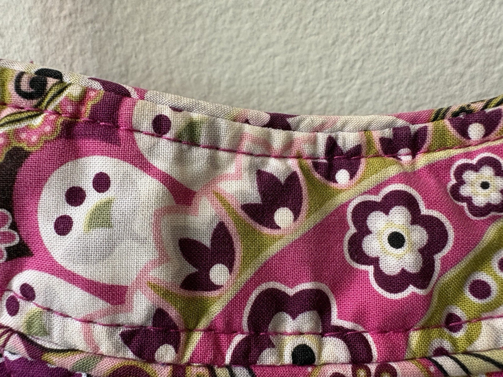 Vera Bradley Very Berry Paisley Shoulder Tote Bag Rolled Handles Snap Closure