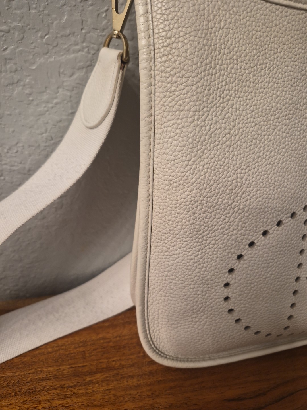HERMES WHITE SHOULDER BAG EVELYN PM VERY GOOD CONDITION ⬛️ L 2008