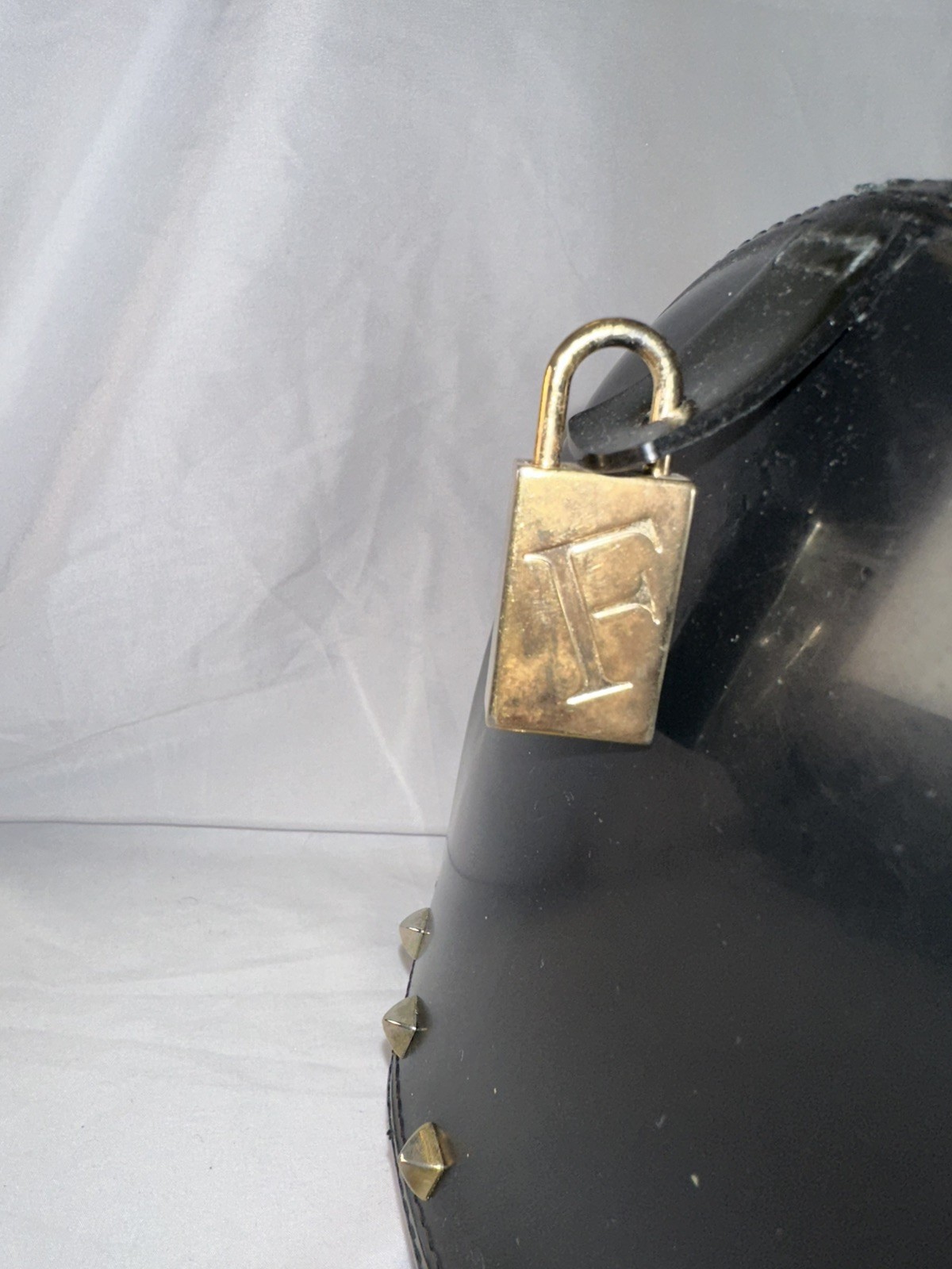 FURLA Candy Bag Handbag BLACK Preowned