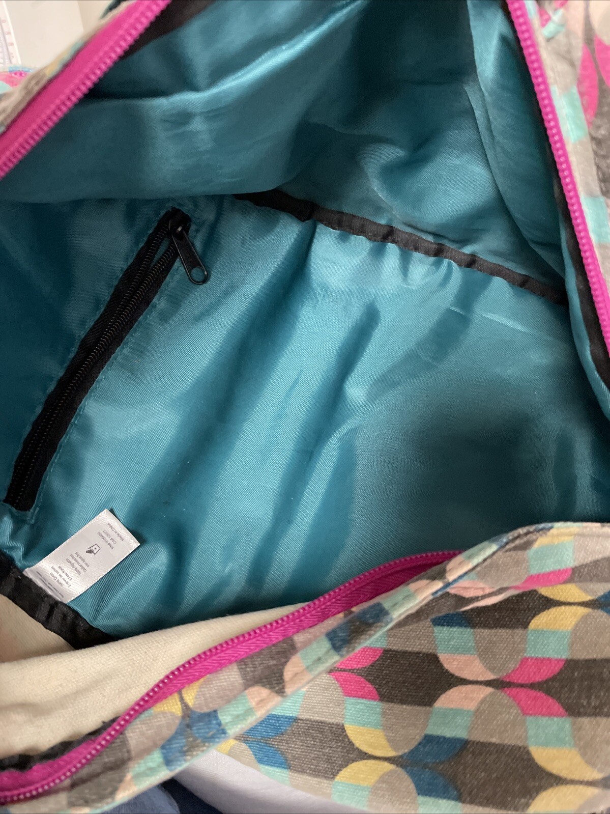 NICE KAVU Rope Sling Bag (Multicolor: Teal,Pink,Grey, Yellow) Geometric Design