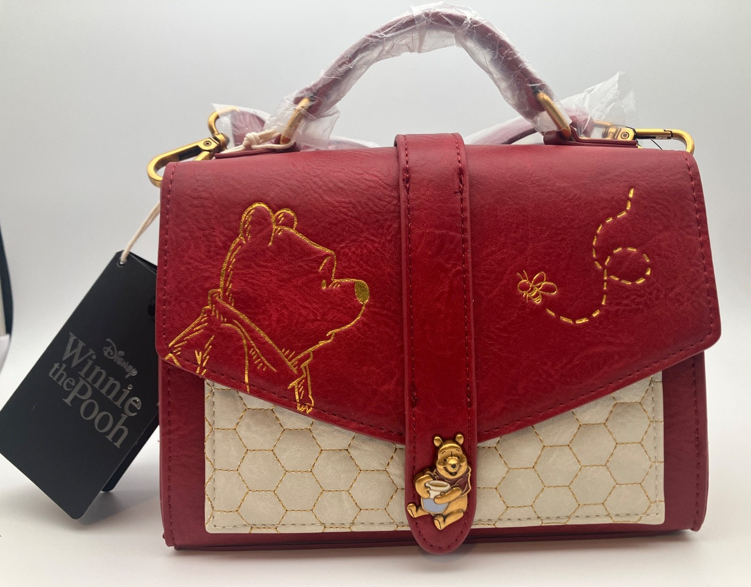 EXCLUSIVE Loungefly Disney Winnie Pooh Honeycomb Crossbody Wallet 2PC Set NWT