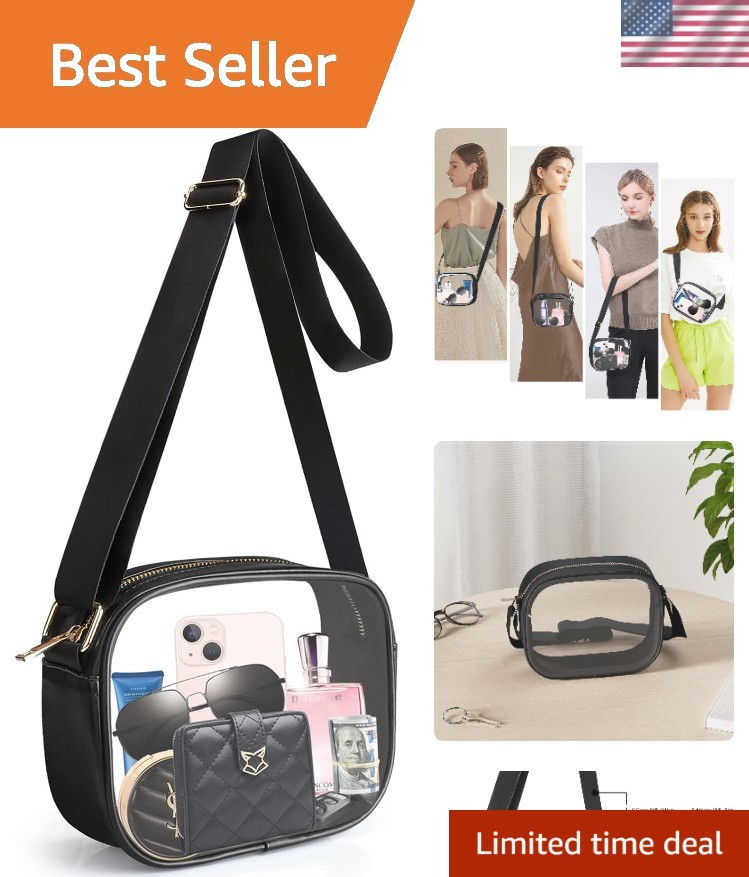 Sleek Stadium Approved Clear Bag – Perfect for Concerts, Festivals & Travel