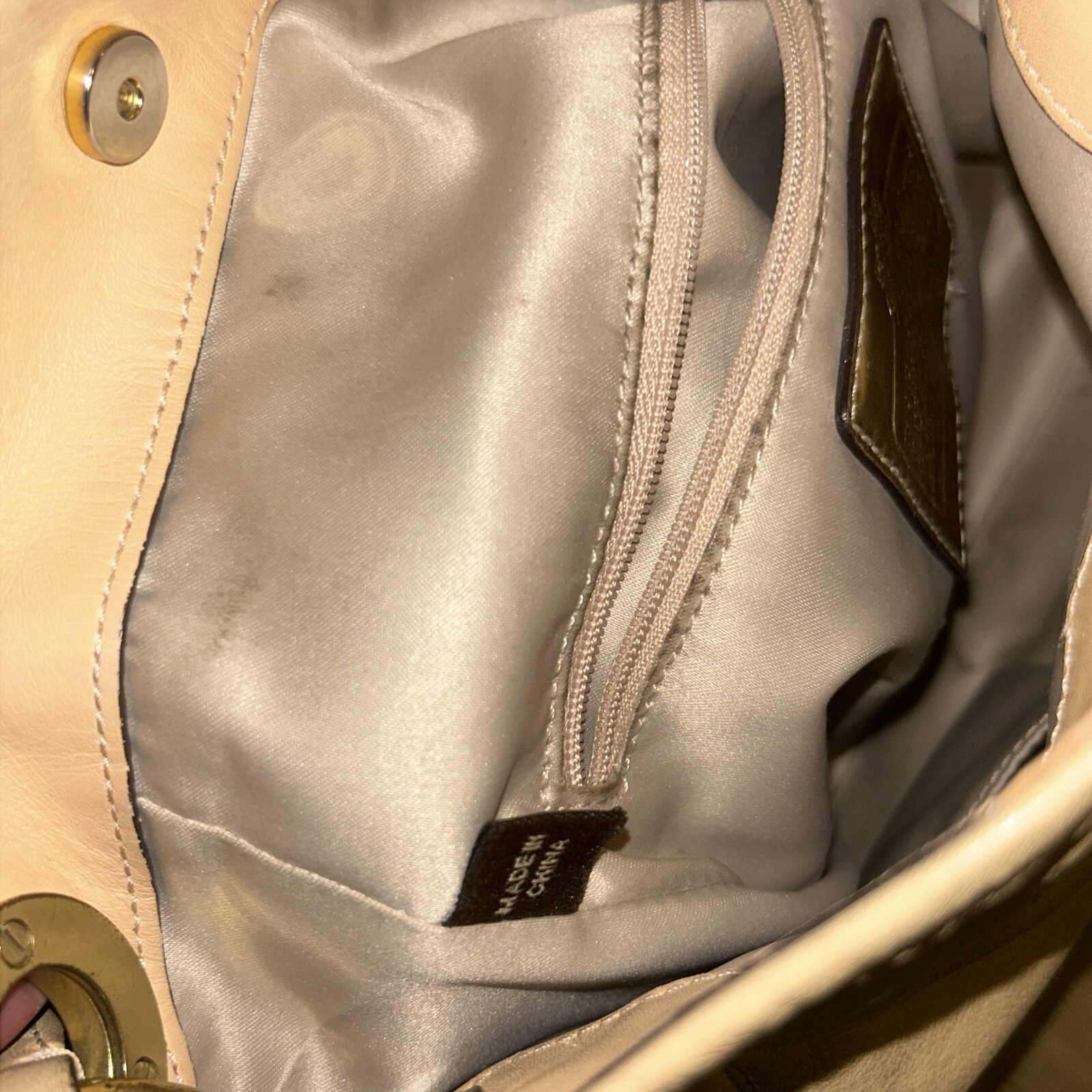 Coach Madison One strap Hobo Shoulder Bag Pale Yellow Tan Beige Color