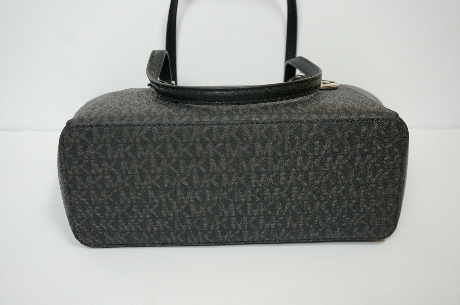 MICHAEL KORS CHARLOTTE LARGE TOP ZIP PVC PEBBLED LEATHER TOTE BAG MK BLACK