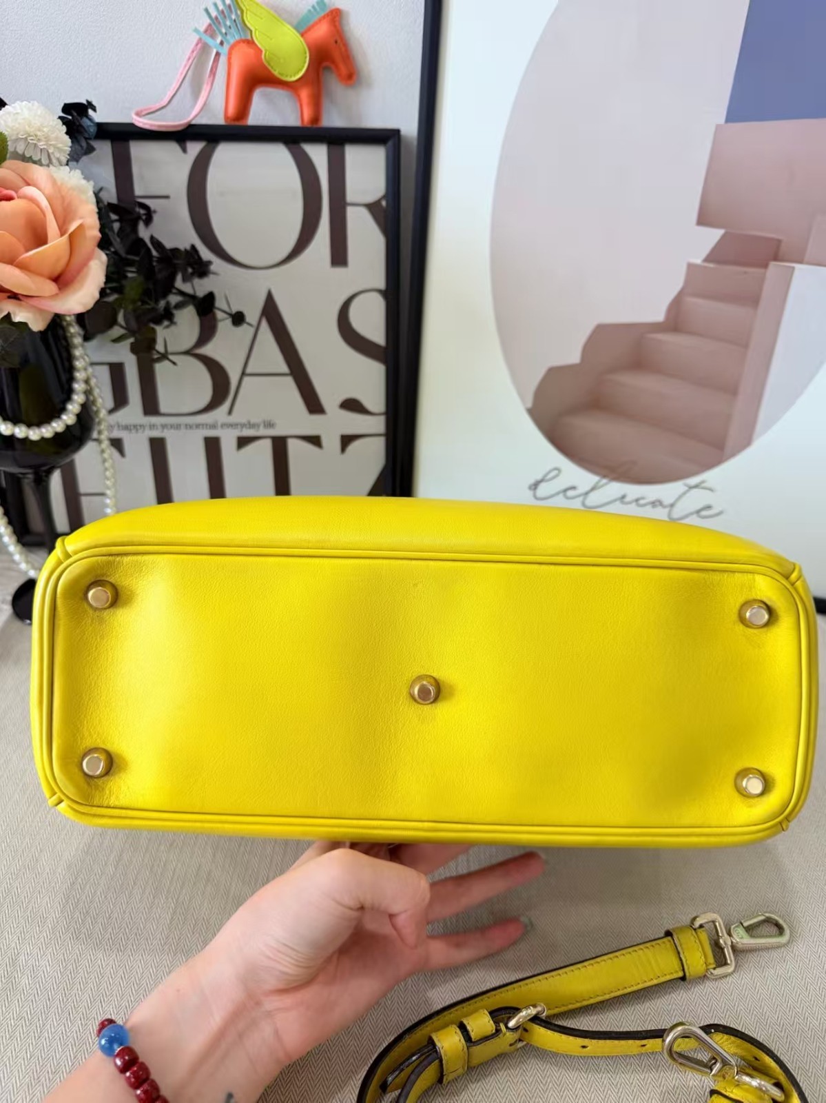 Dior Lemon Yellow VIP Handbag, Hand & Shoulder Bag