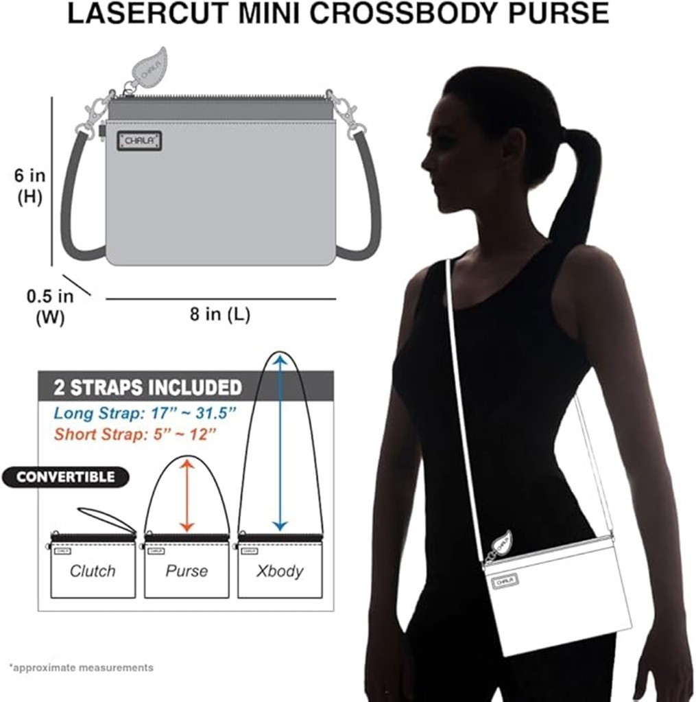Chala CAT GEN II LaserCut Mini Crossbody Purse Handbag Convertible Straps NWT
