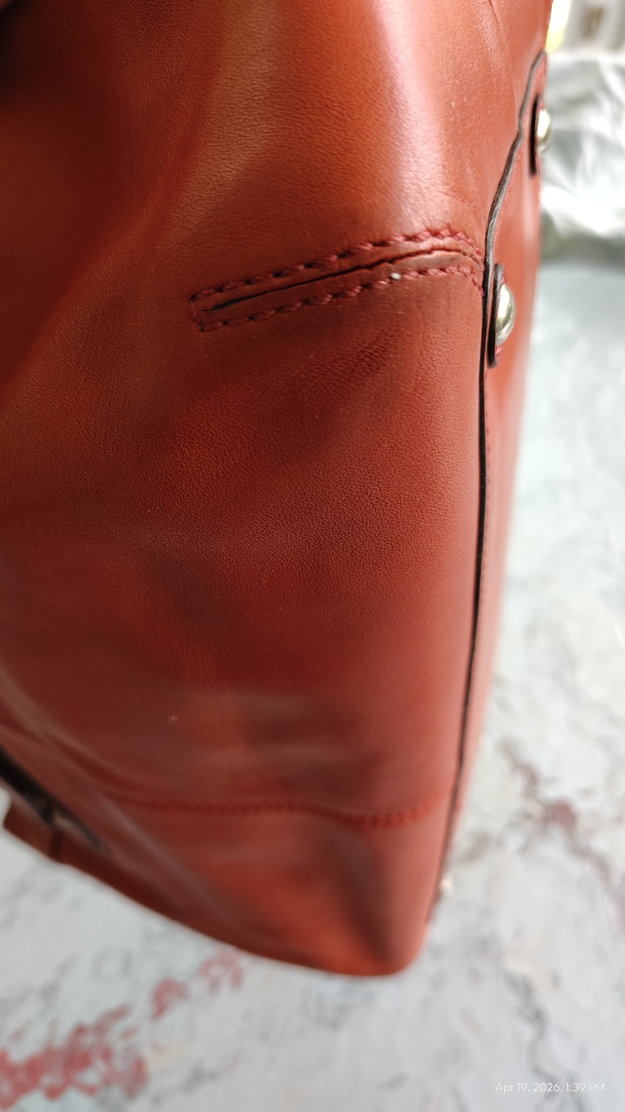 Coach LARGE F13732 Vintage Pumpkin Orange Soho Y2K Pleated Leather Shoulder Bag