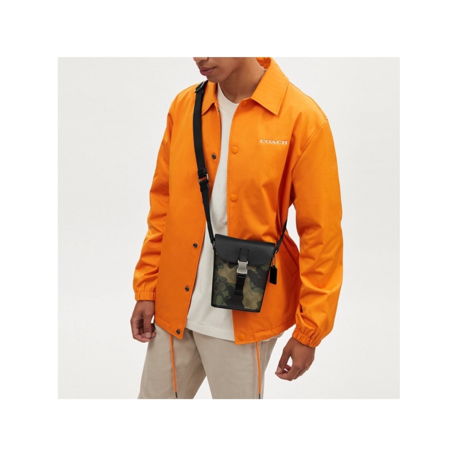 COACH Track Small Flap Crossbody In Signature Canvas With Camo Print