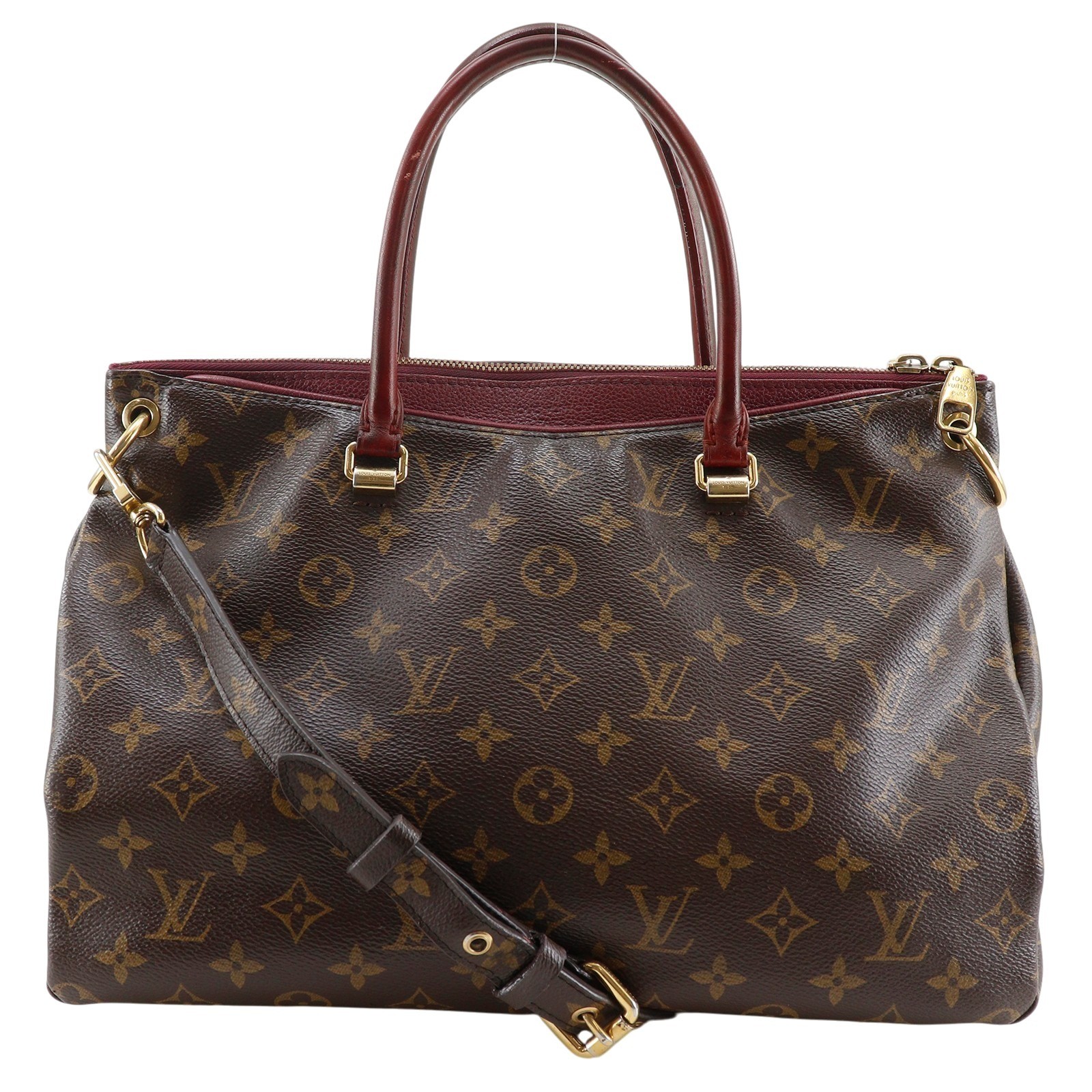 LOUIS VUITTON Pallas Handbag M41633 2WAYShoulder Brown Monogram canvas Women