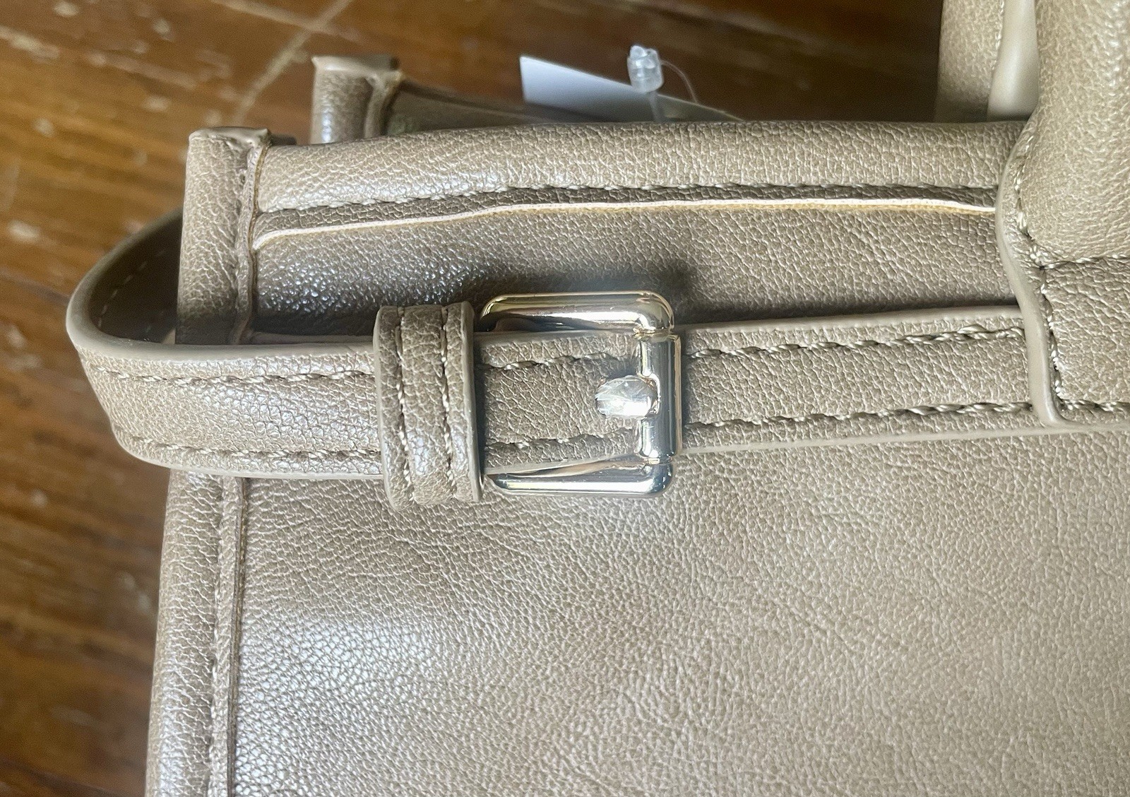 Urban Expressions taupe/mocha vegan leather handbag w/crossbody strap