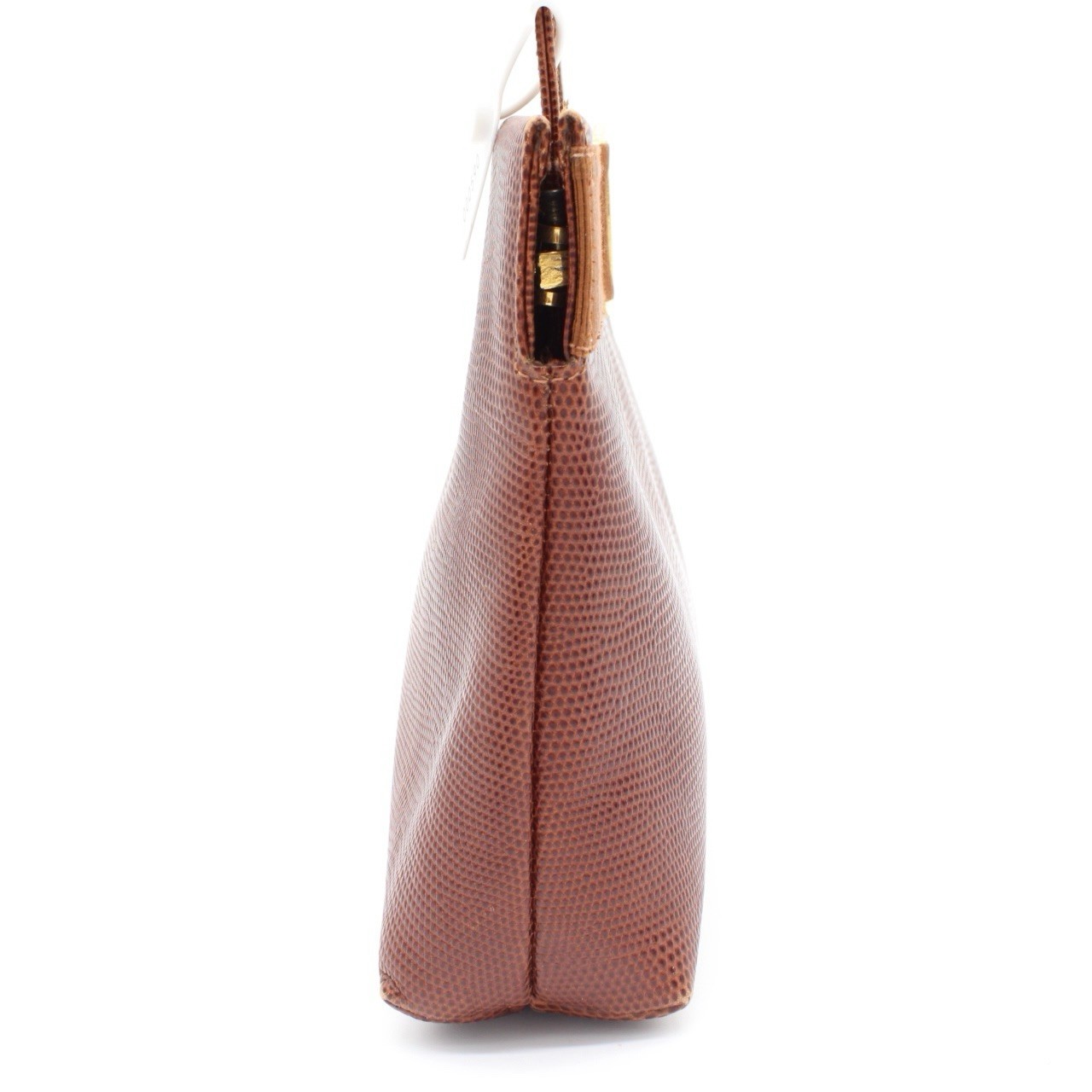 Salvatore Ferragamo Vara Ribbon Shoulder Bag Leather Brown Gold Hardware