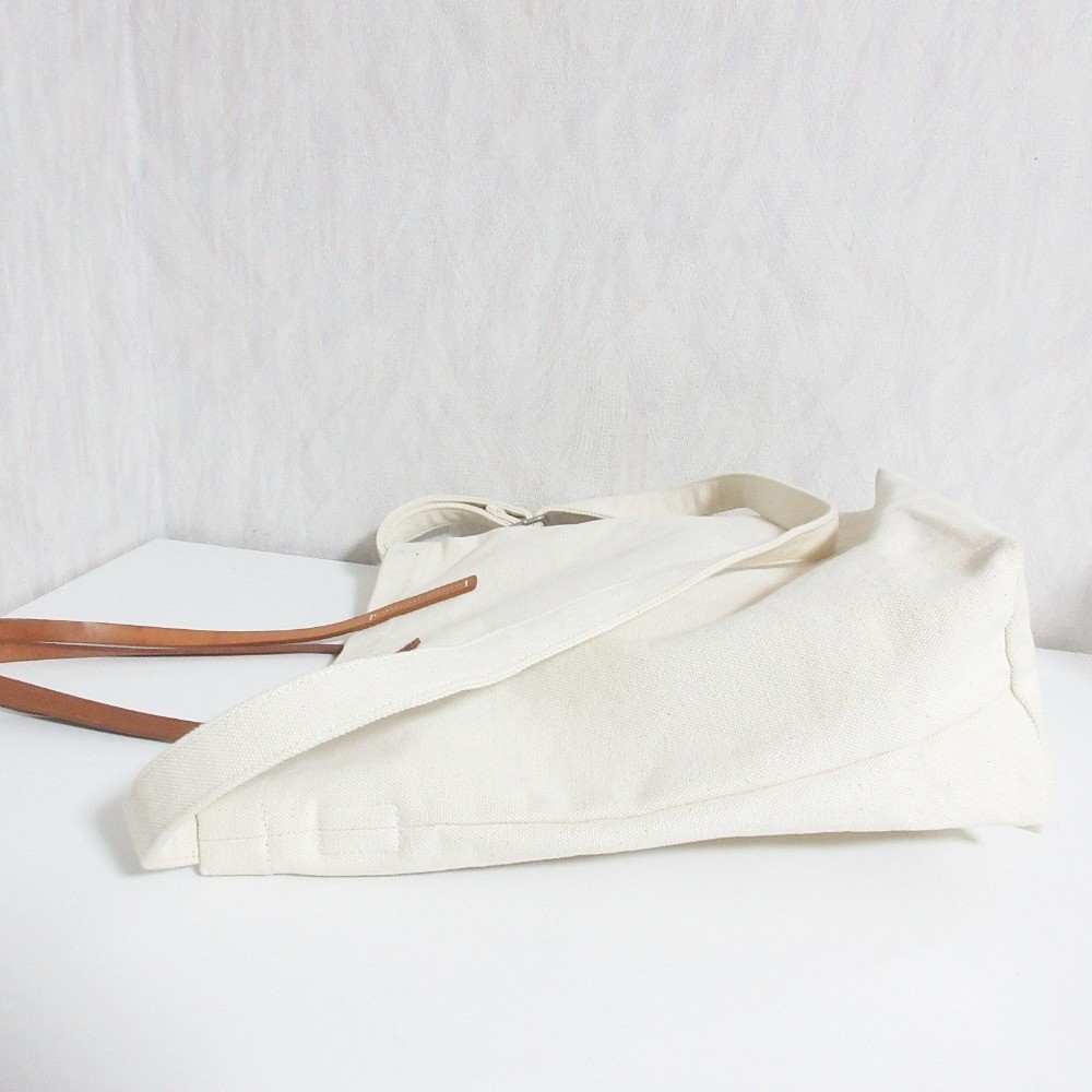 ENFOLD Canvas 2-Way Shoulder Bag/Tote Bag Ivory Brown Women USED