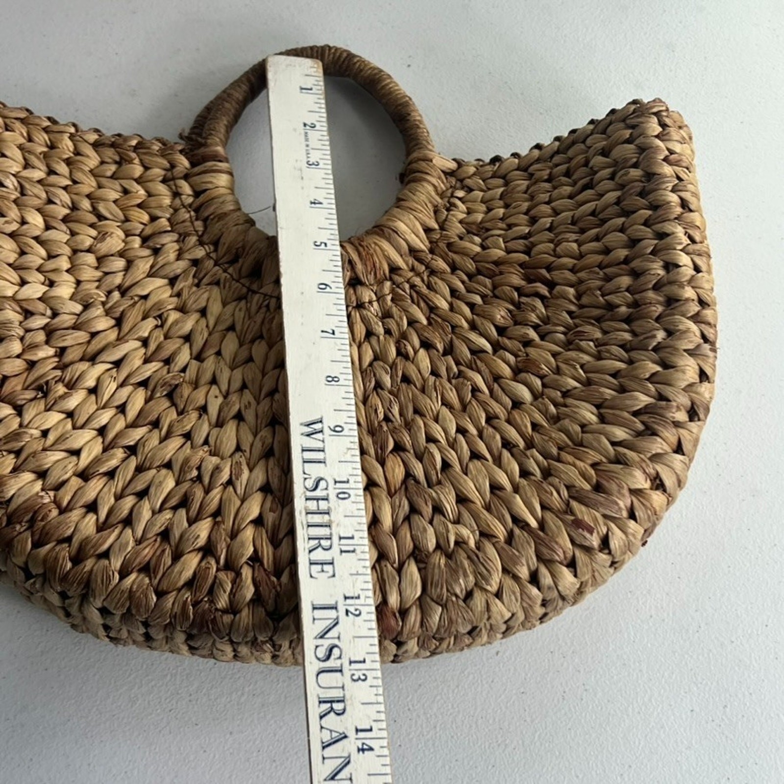 Xhilaration Brown Handbag Purse Half Circle 100% Corn Husk Lined Beach Summer