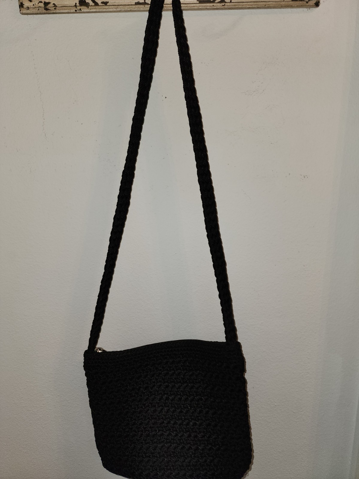 LINA Crochet Crossbody Black Purse