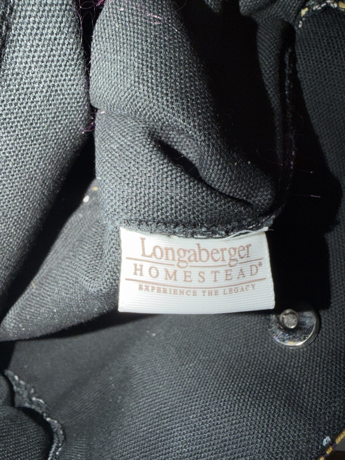 Longaberger Homestead Handbag Striped Black / Brown / Tan Tote Bag