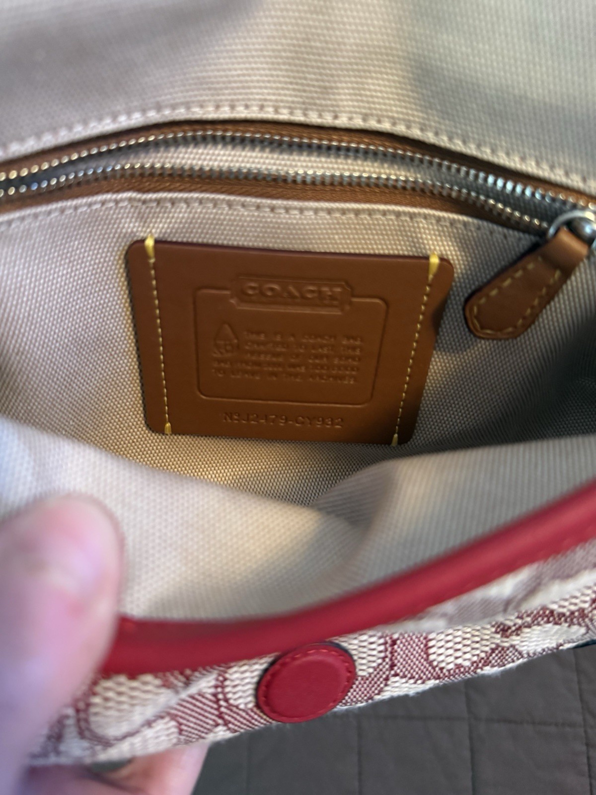 Rare! Coach Soho Re-edition Red Signature Jaquard Shoulder Bag
