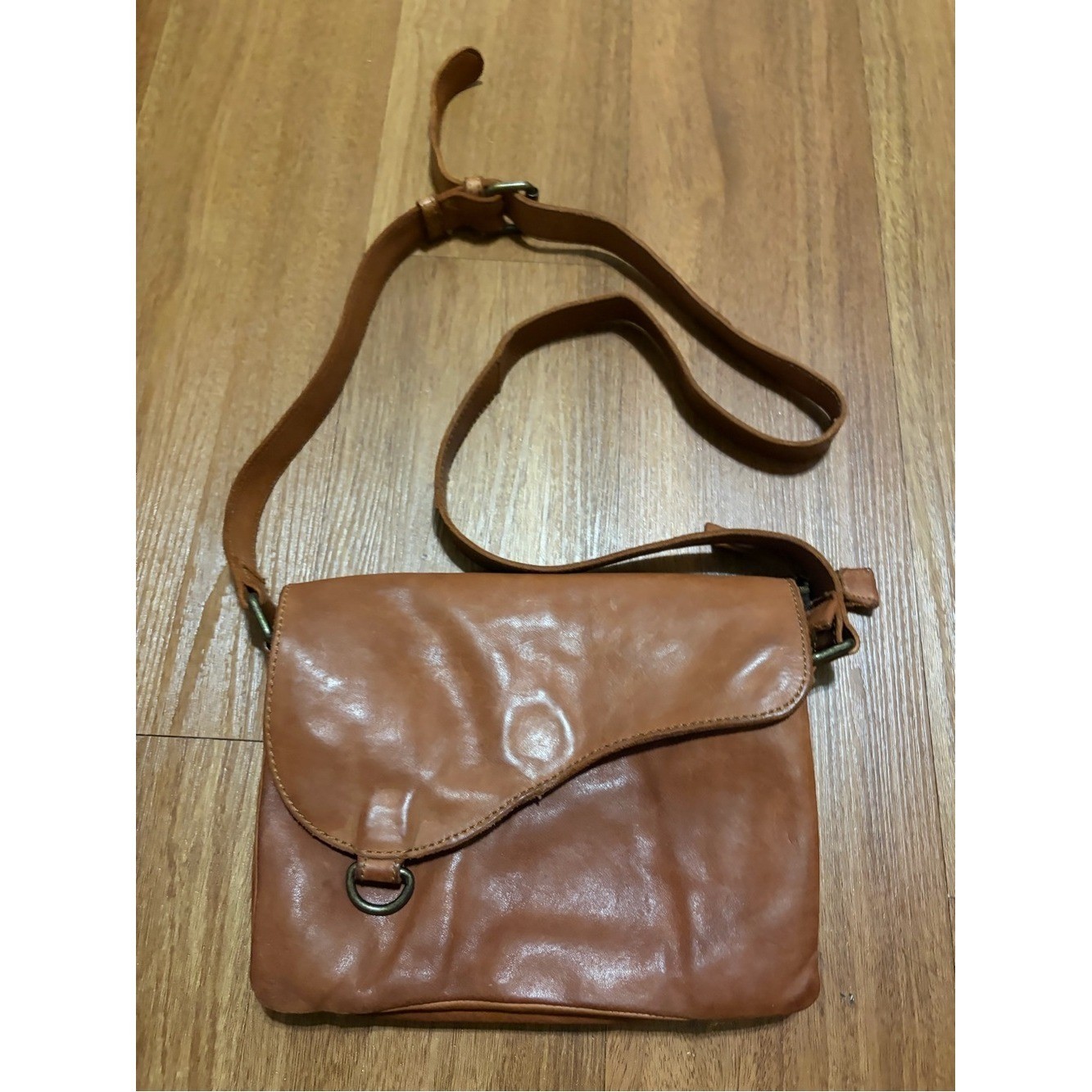 Harbour 2nd Cognac Brown Leather Crossbody Shoulder Bag 9×7 Inches VGUC
