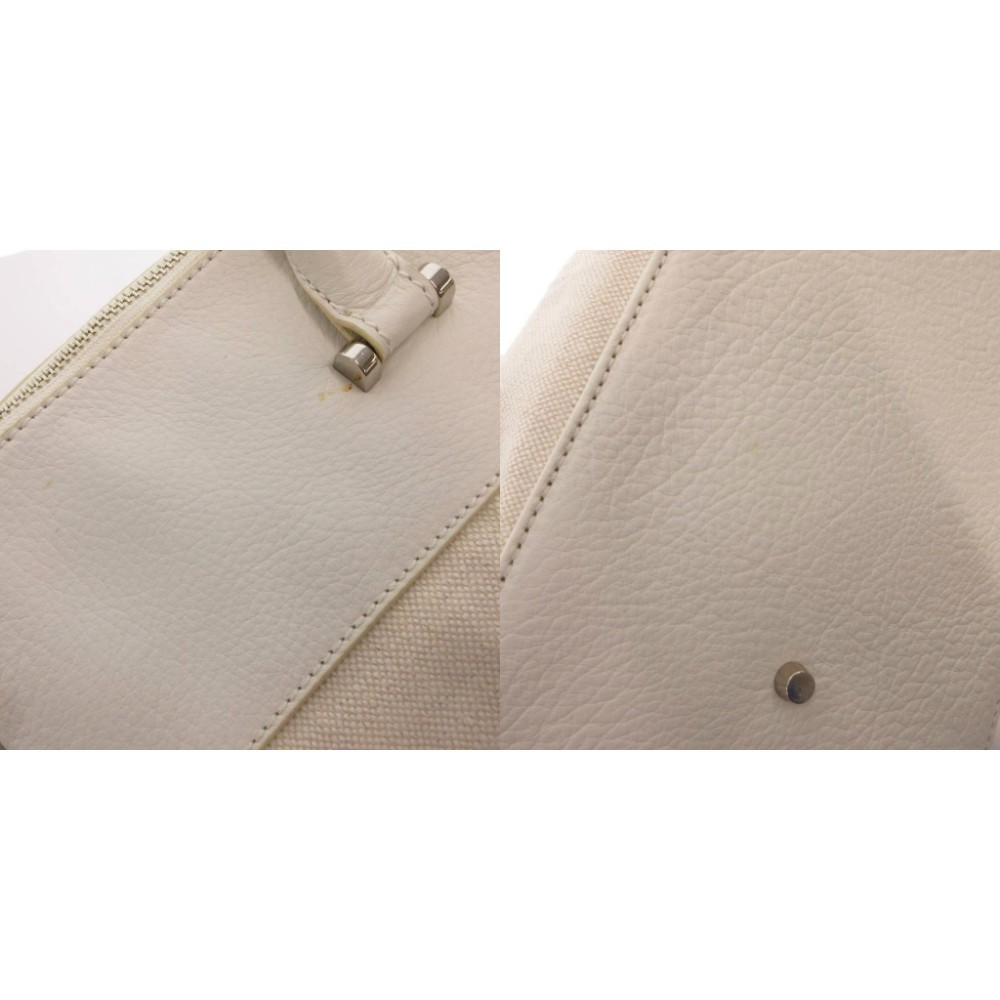 Paul Stuart Leather Shoulder Bag White 13×6.7in Vintage Condition B