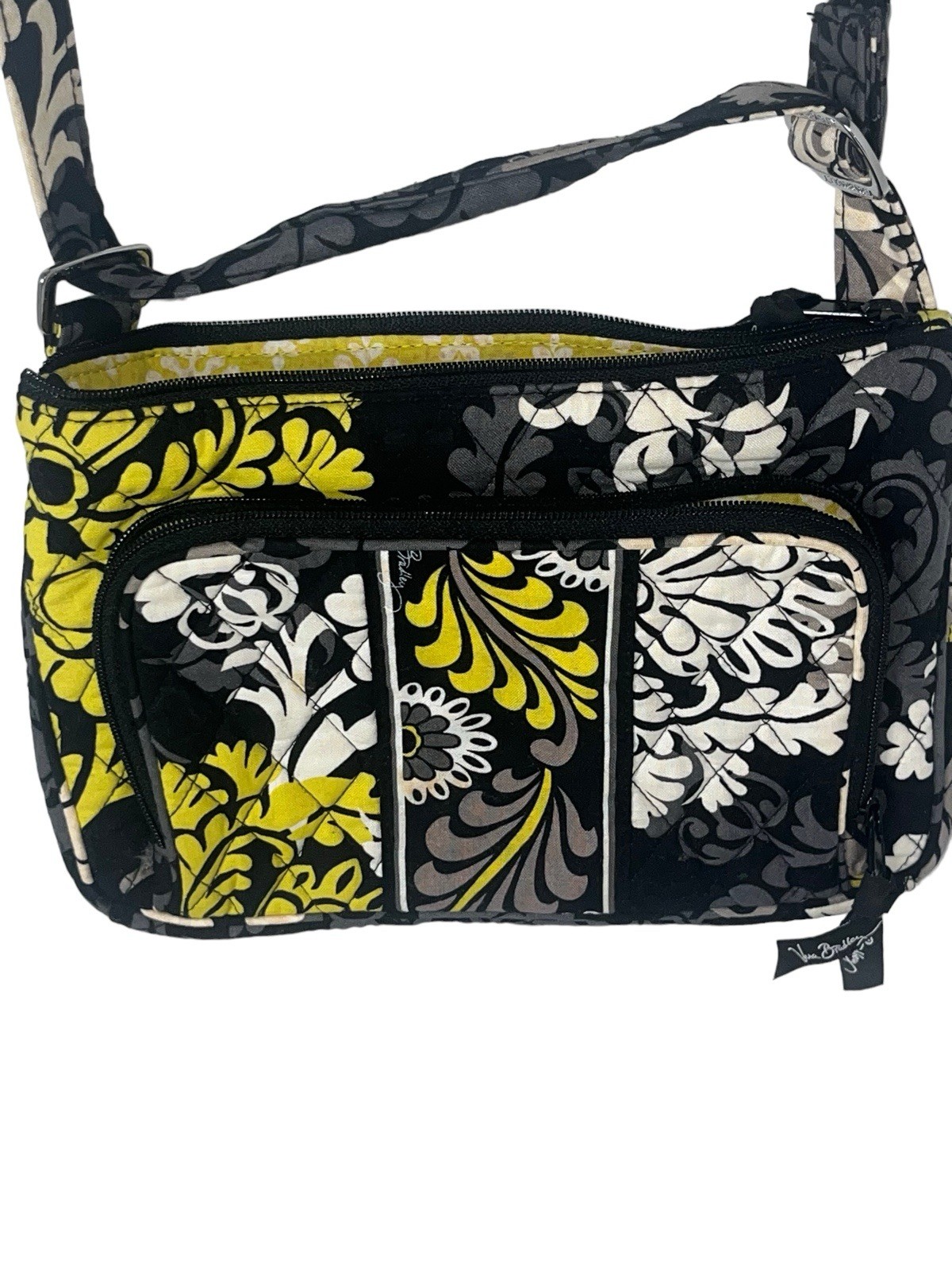 vera bradley yellow black And Gray retro crossbody bag