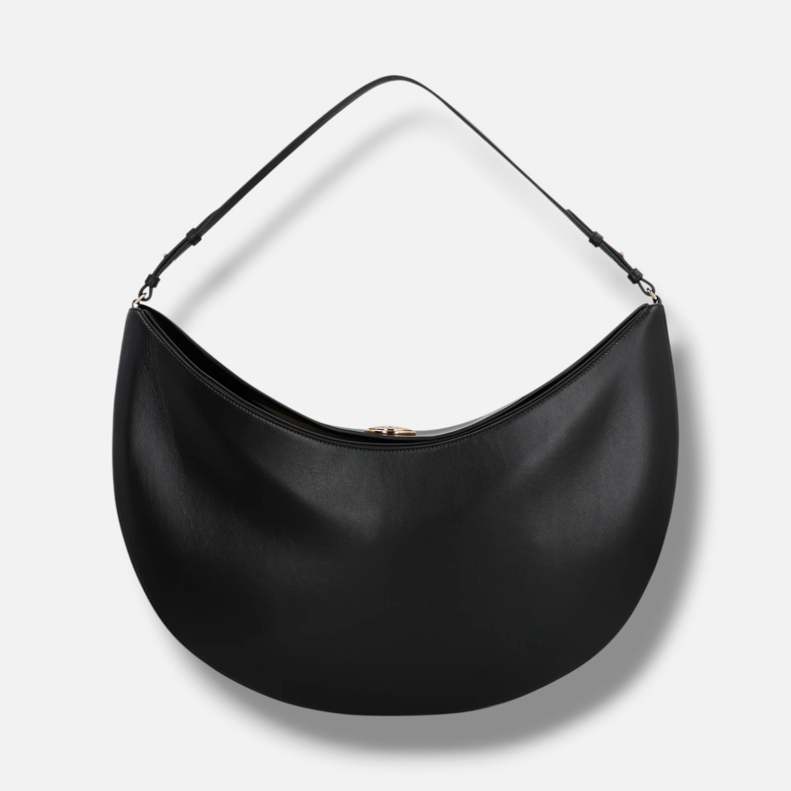 Jacquemus Women’s Black Leather Magnetic Flap Le Sac Ovalo Shoulder Bag