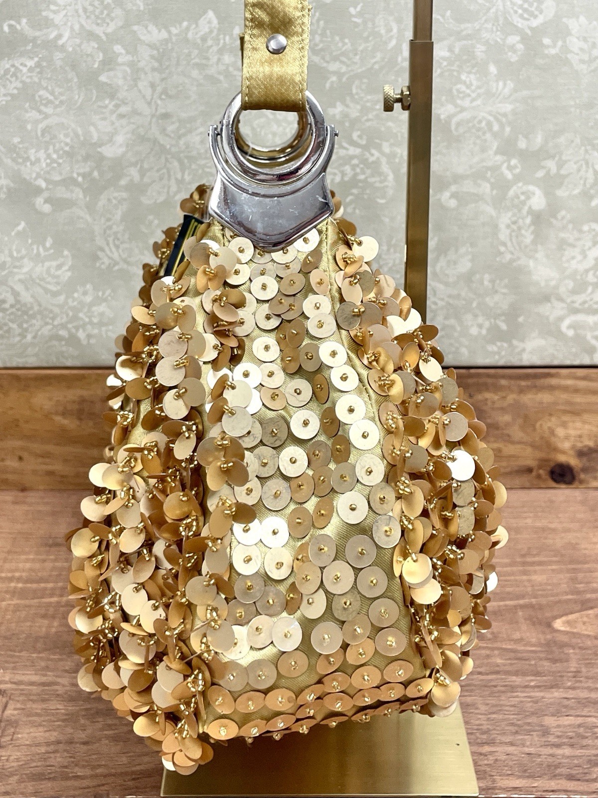 NWT SASHA New York Y2K Gold Sequin Hobo Shoulder Bag Glam Deadstock Purse