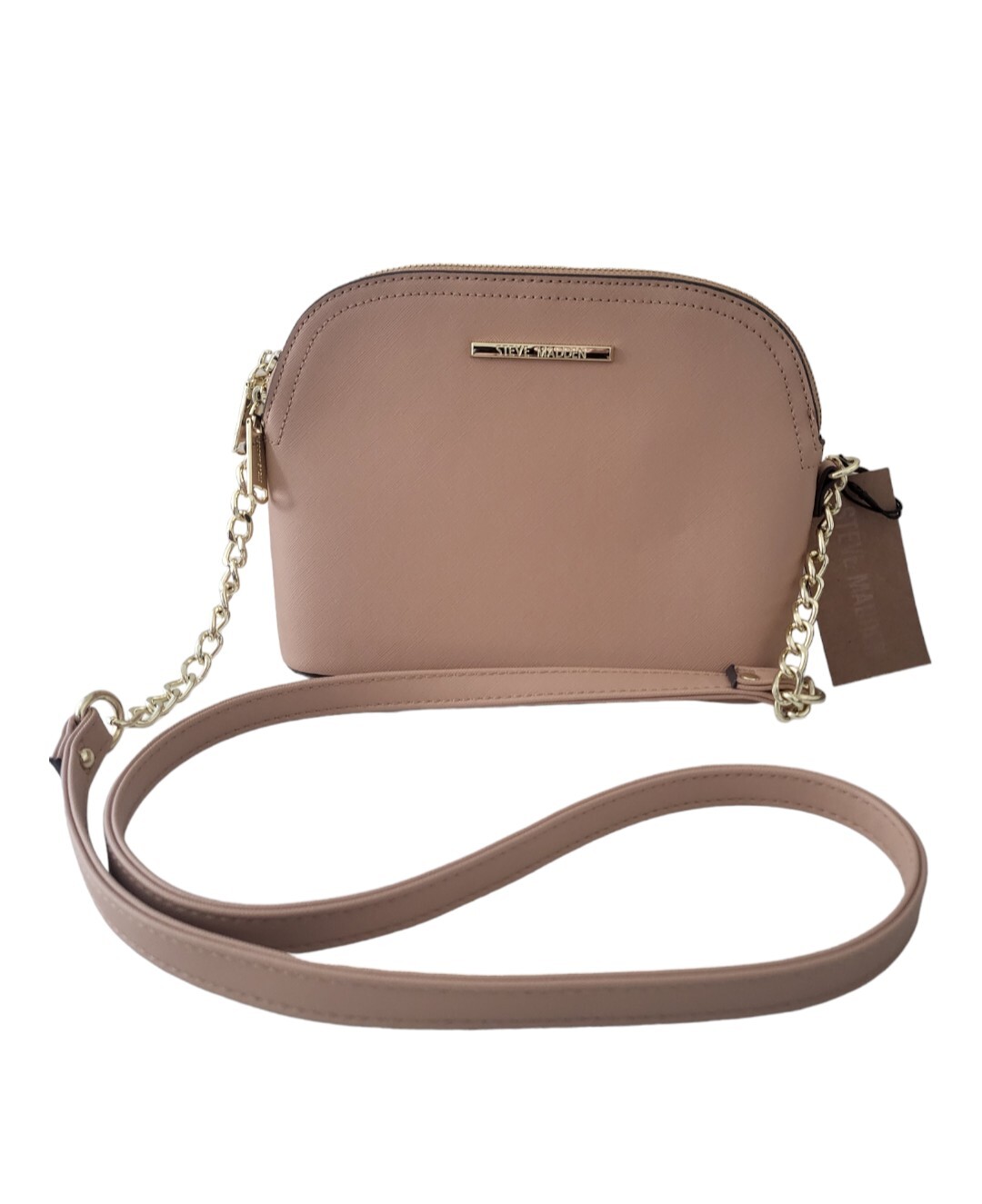 New STEVE MADDEN Women’s BMAGGIE DOME CROSSBODY Handbag Purse CAMEL