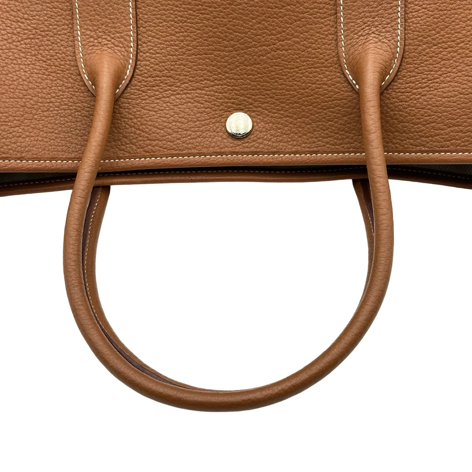 HERMES Garden Party PM Gold Negonda Leather Tote #OKB7911