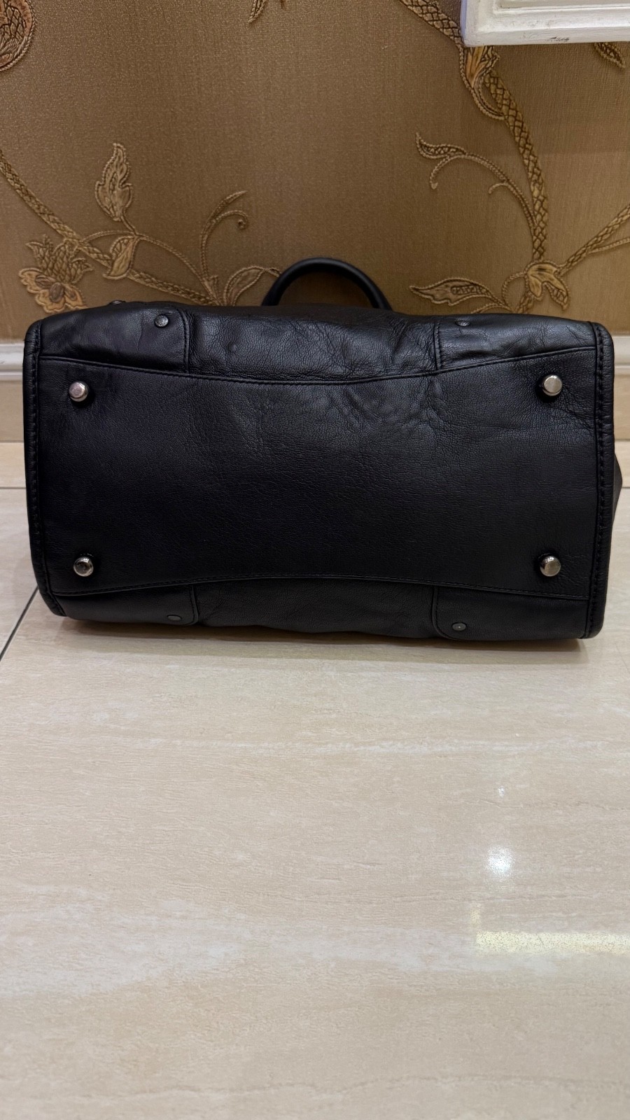 Coach Black Leather Tote Bag Carryall Satchel Handback
