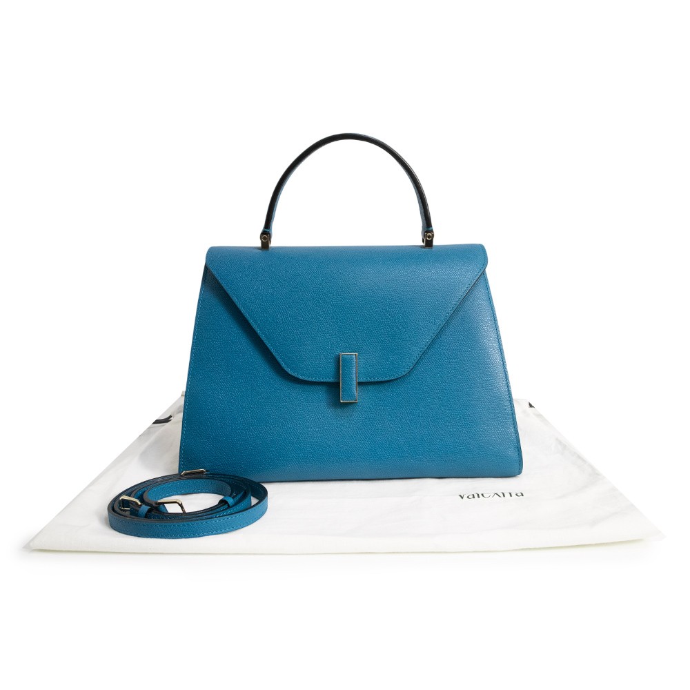 Valextra V5E40-28-UME-OC Iside Large Soft calfskin, Blue Handbag