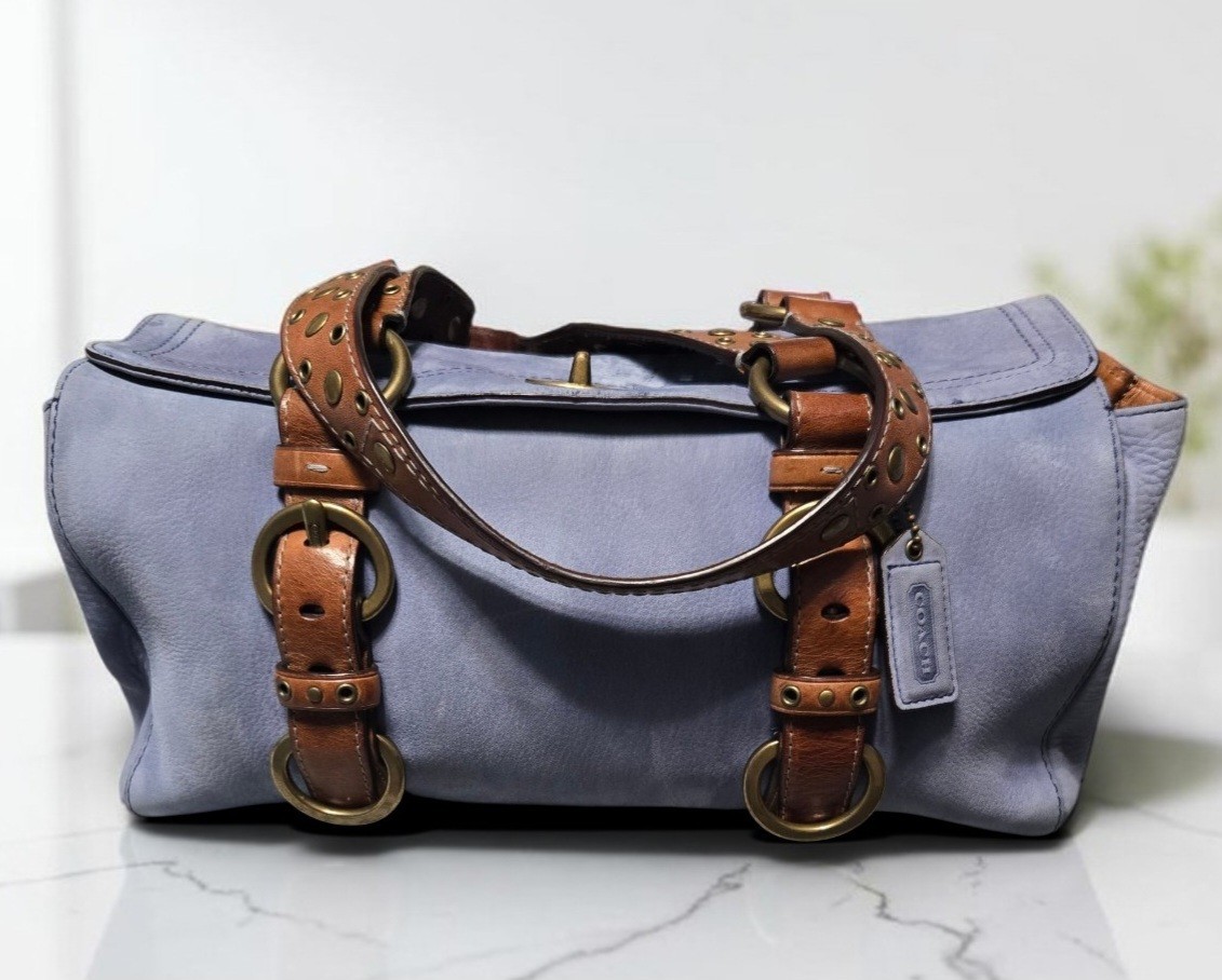 HTF Vintage 2006 Periwinkle Nubuc Chelsea Satchel