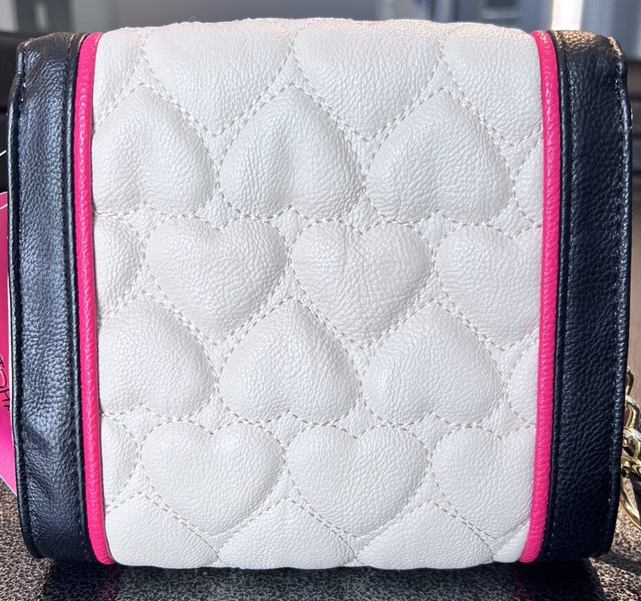 NWT Betsey Johnson Mini Crossbody **Be Mine Bone/Black**