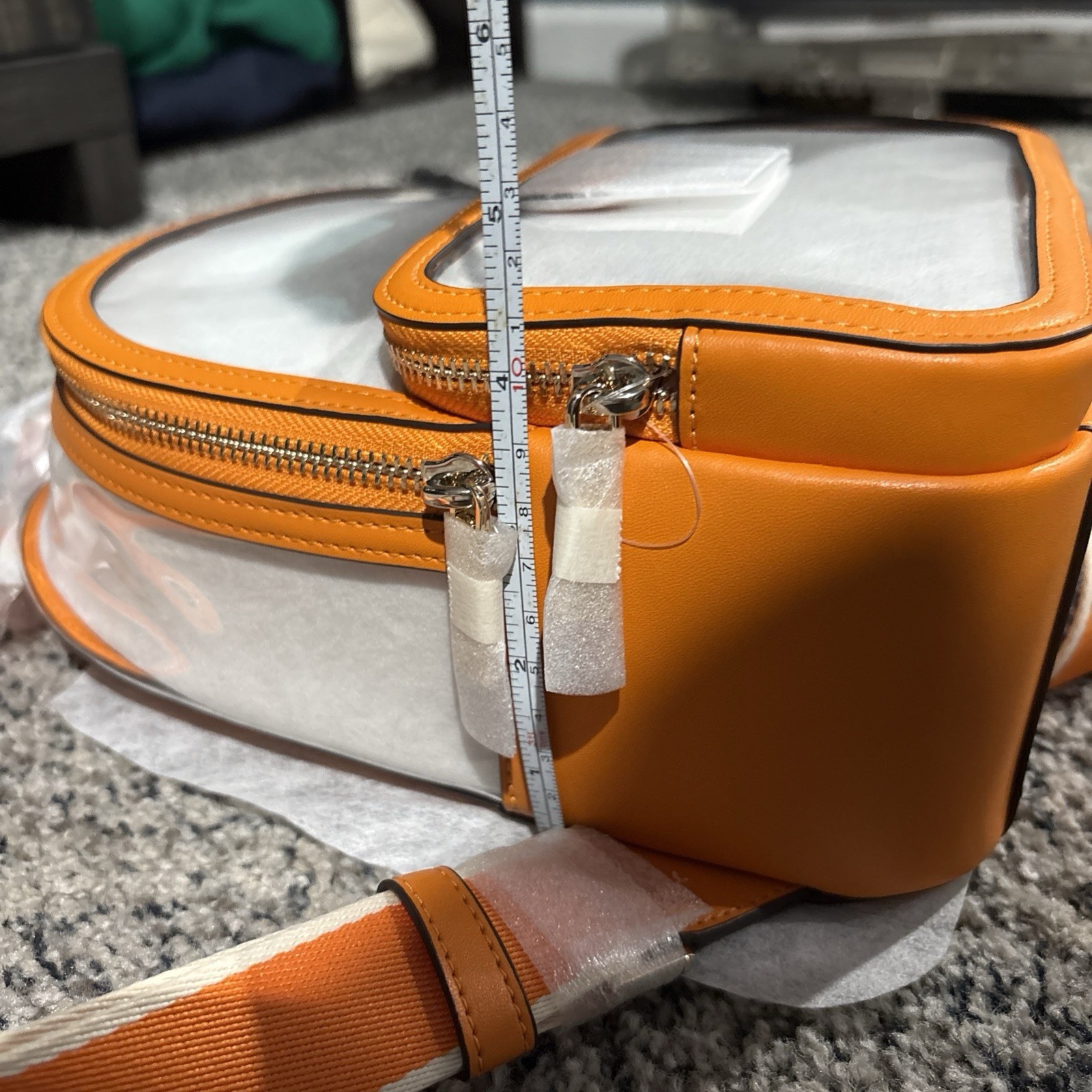 Kate Spade Clare See Through Mini Dome Backpack Purse – Orange NWT